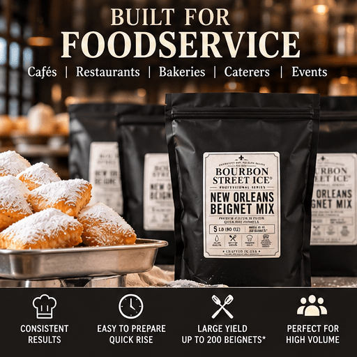 Bourbon Street Ice™ Professional Series New Orleans Beignet Mix | 5 lb Foodservice - Red's Kitchen Sink