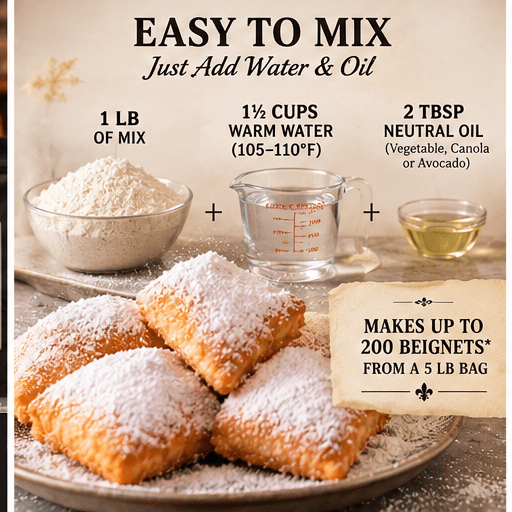 Bourbon Street Ice™ Professional Series New Orleans Beignet Mix | 5 lb Foodservice - Red's Kitchen Sink