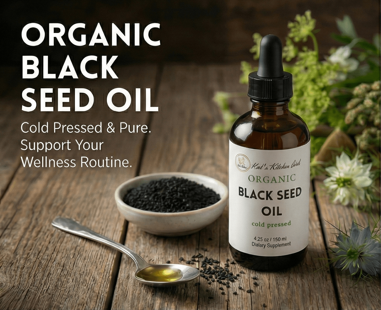 BLACK SEED OIL | BLACK CUMIN SEED OIL ORGANIC - Red's Kitchen Sink