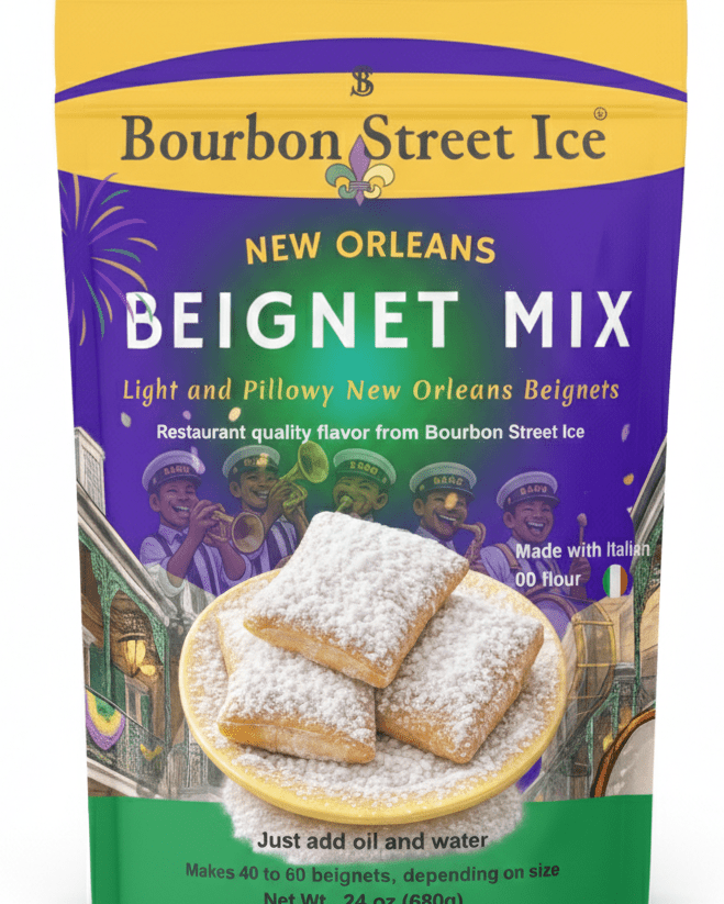 New Orleans Beignet Mix – Made with Italian 00 Flour | Bourbon Street Ice - Red's Kitchen Sink