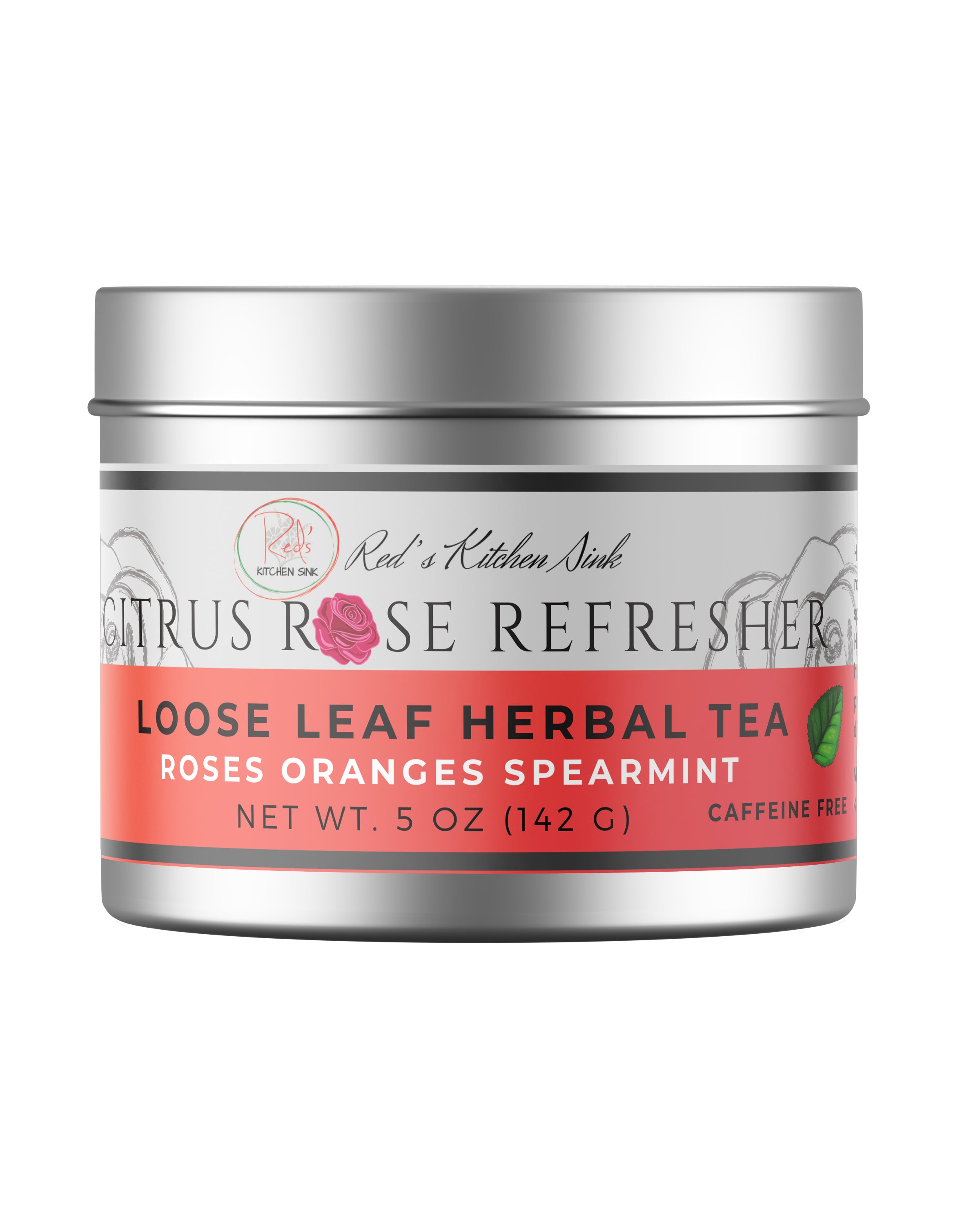 CITRUS ROSE REFRESHER LOOSE LEAF HERBAL TEA – HYDRATING & CAFFEINE FREE - Red's Kitchen Sink