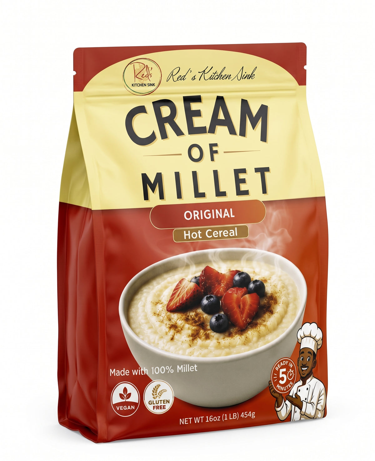 Cream of Millet Hot Cereal | 100% Organic Millet | Gluten-Free | Ready in 5 Minutes - Red's Kitchen Sink