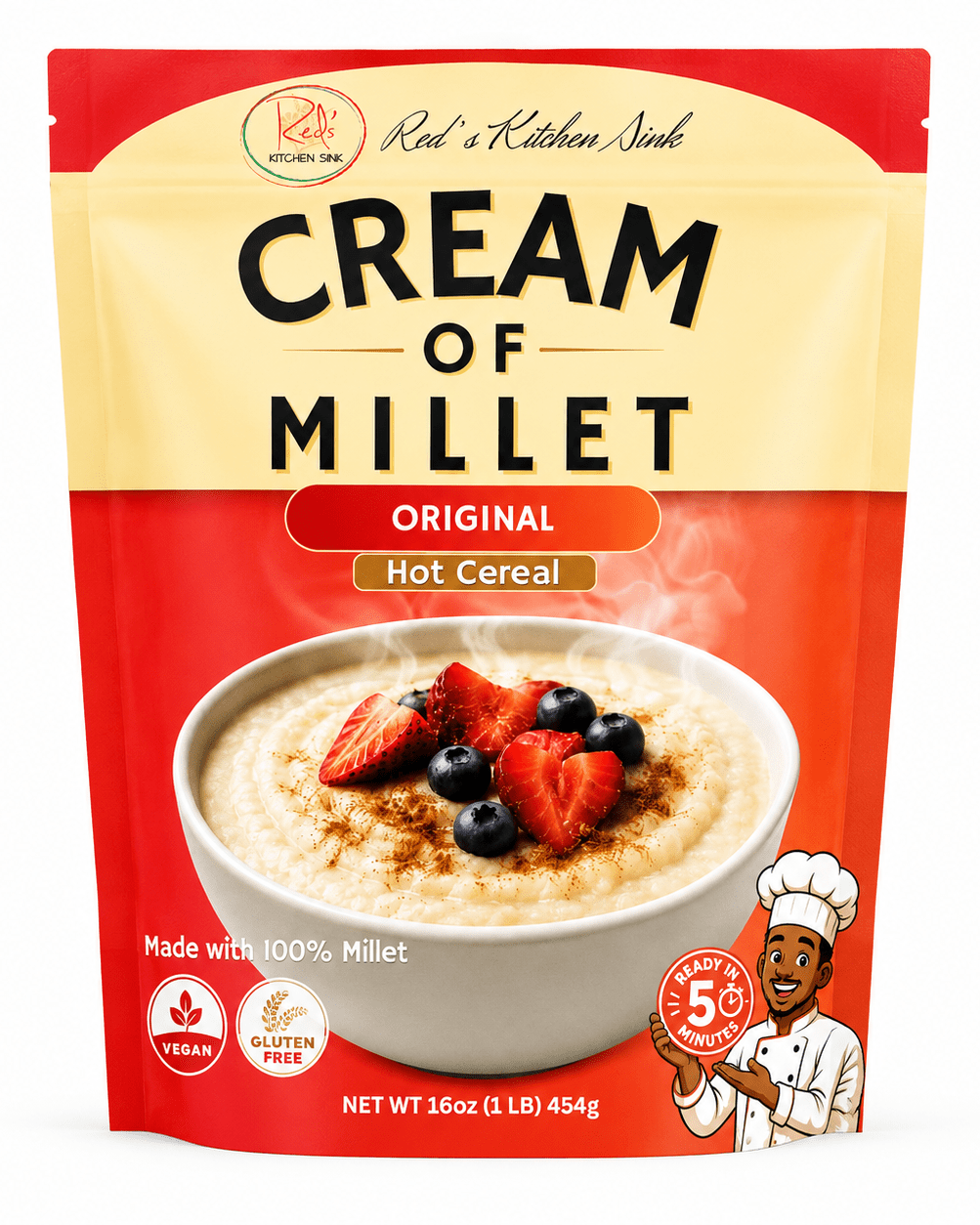 Cream of Millet Hot Cereal | 100% Millet | Gluten-Free | Ready in 5 Minutes - Red's Kitchen Sink