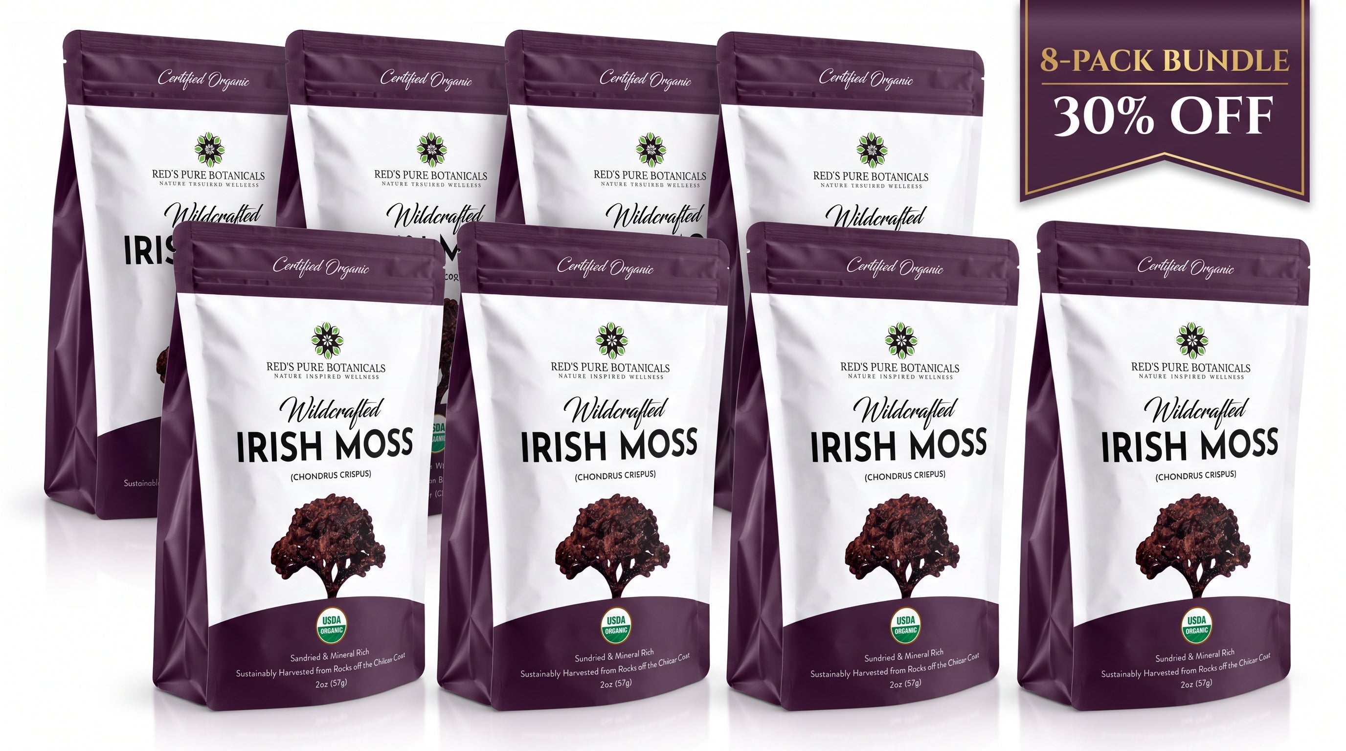 Irish Moss | Wildcrafted | Chondrus Crispus | USDA Certified Organic - Red's Kitchen Sink