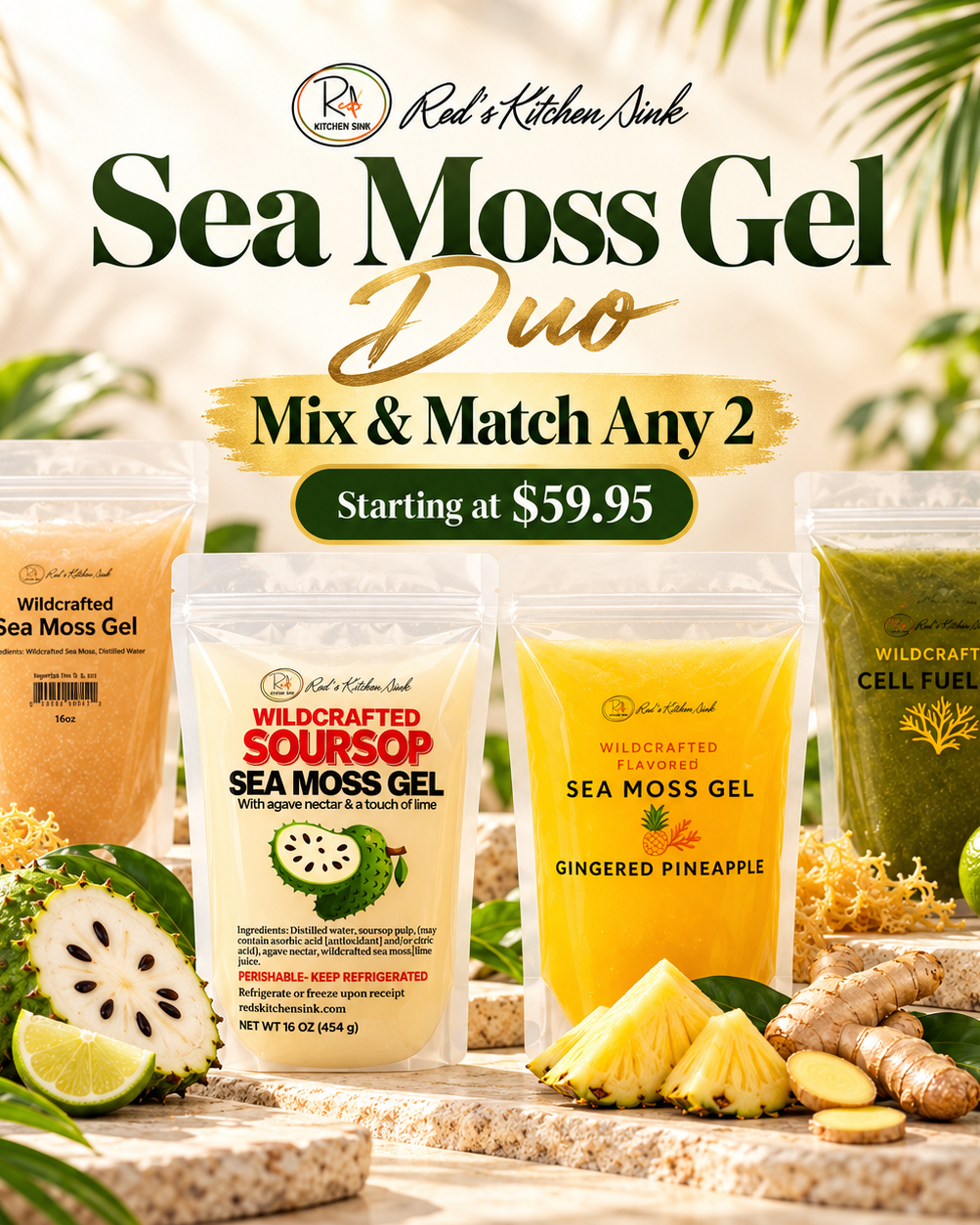 Sea Moss Gel Duo | Mix & Match Any 2 from $59.95 - Red's Kitchen Sink