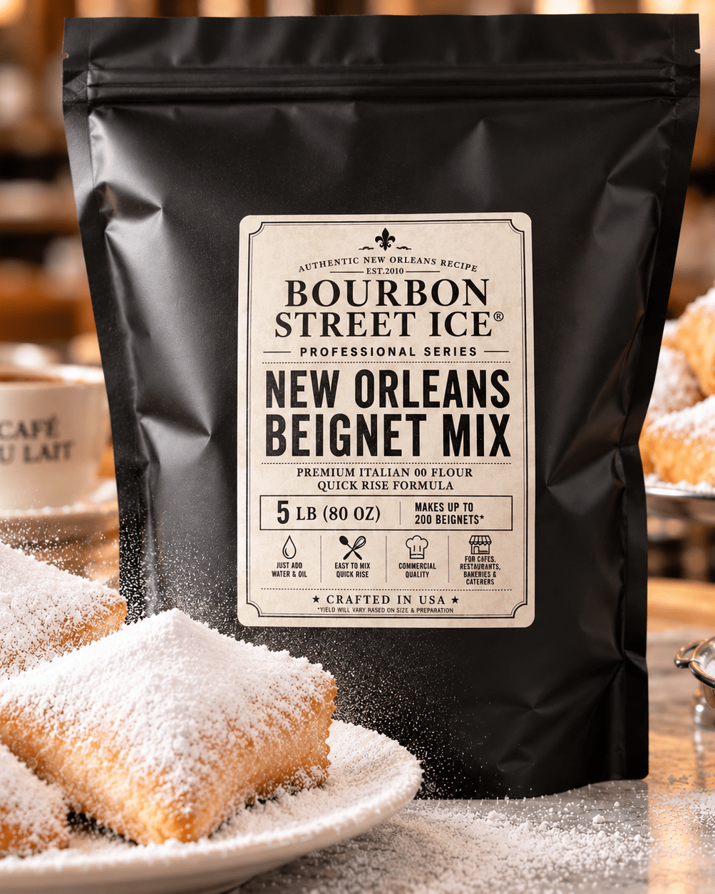Bourbon Street Ice™ Professional Series New Orleans Beignet Mix | 5 lb Foodservice - Red's Kitchen Sink
