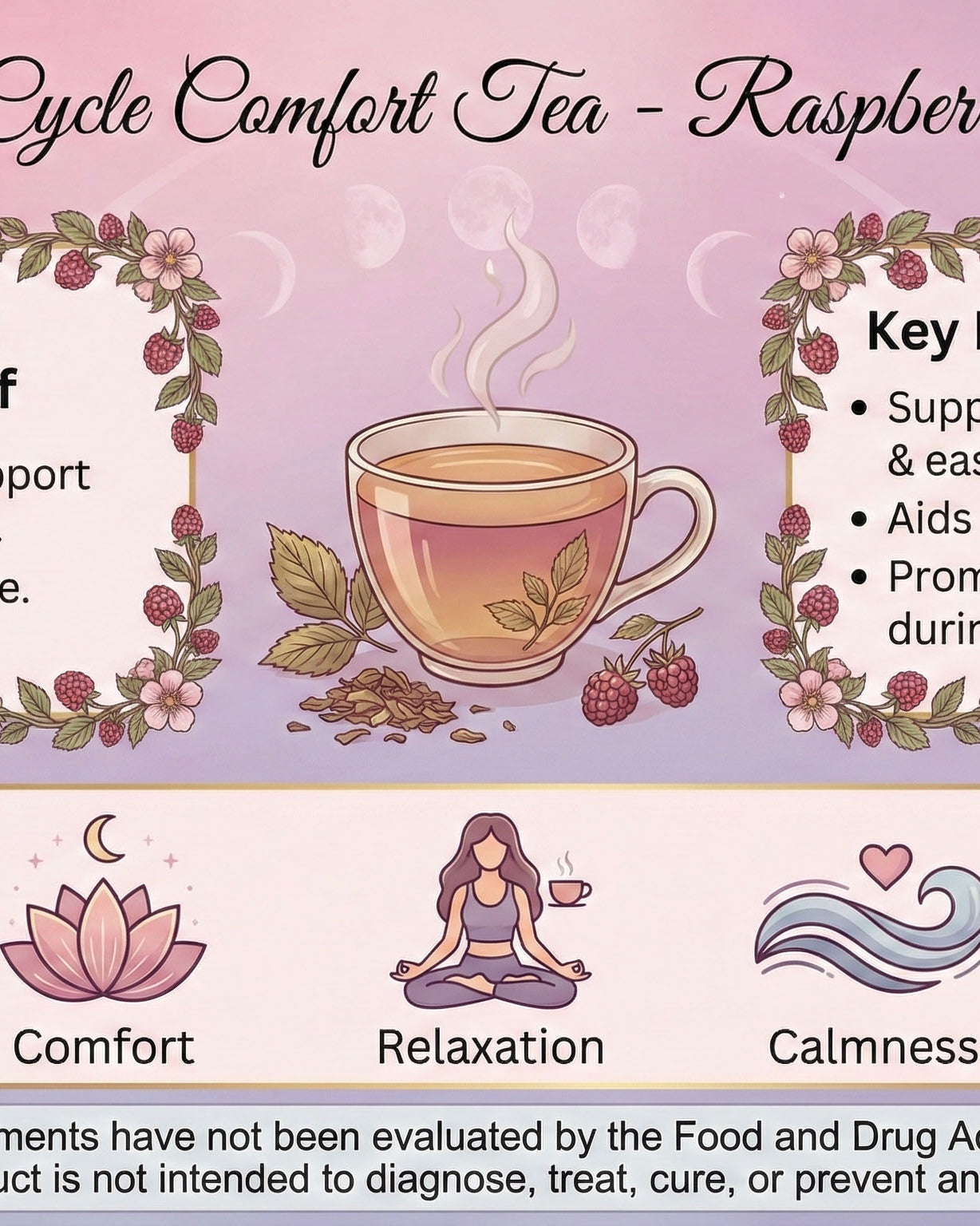 PINK MOON - CYCLE COMFORT TEA LOOSE LEAF HERBAL BLEND - Red's Kitchen Sink