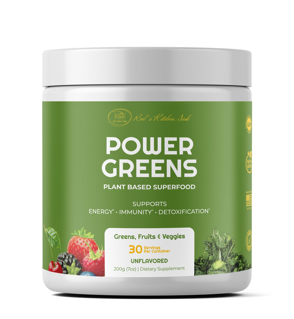 Power Greens Plant Based Superfood Green Powder - Red's Kitchen Sink