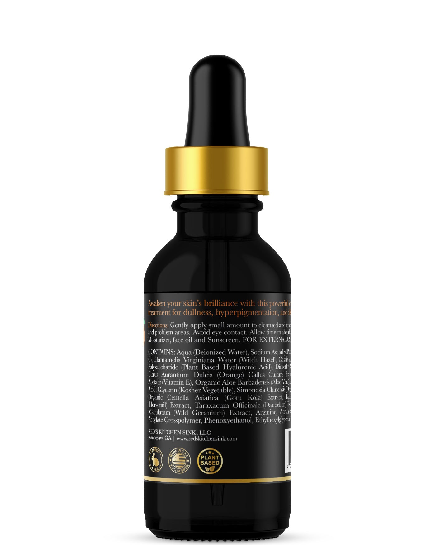 VITAMIN C, E & FERULIC ACID BRIGHTENING SERUM with Plant Stem Cells - Red's Kitchen Sink