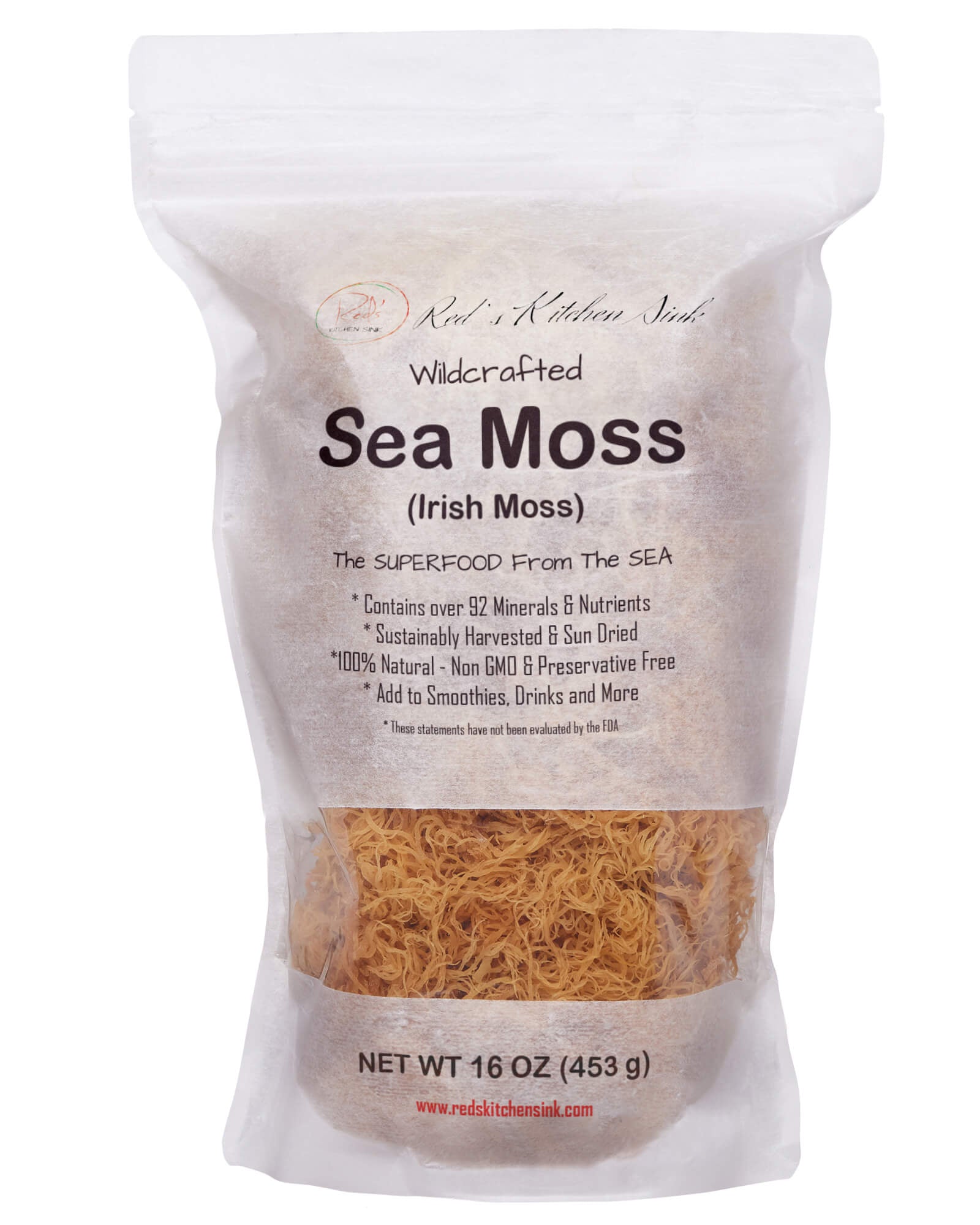 Wildcrafted Raw Irish Sea Moss – Vegan, Sun - Dried & Mineral - Rich - Red's Kitchen Sink