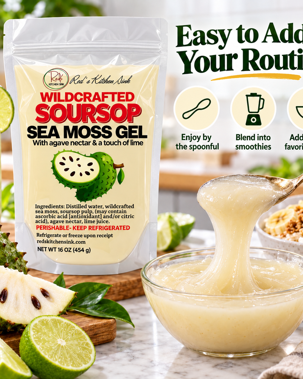 Soursop Sea Moss Gel 2-Pack |Double Up & Save - Red's Kitchen Sink