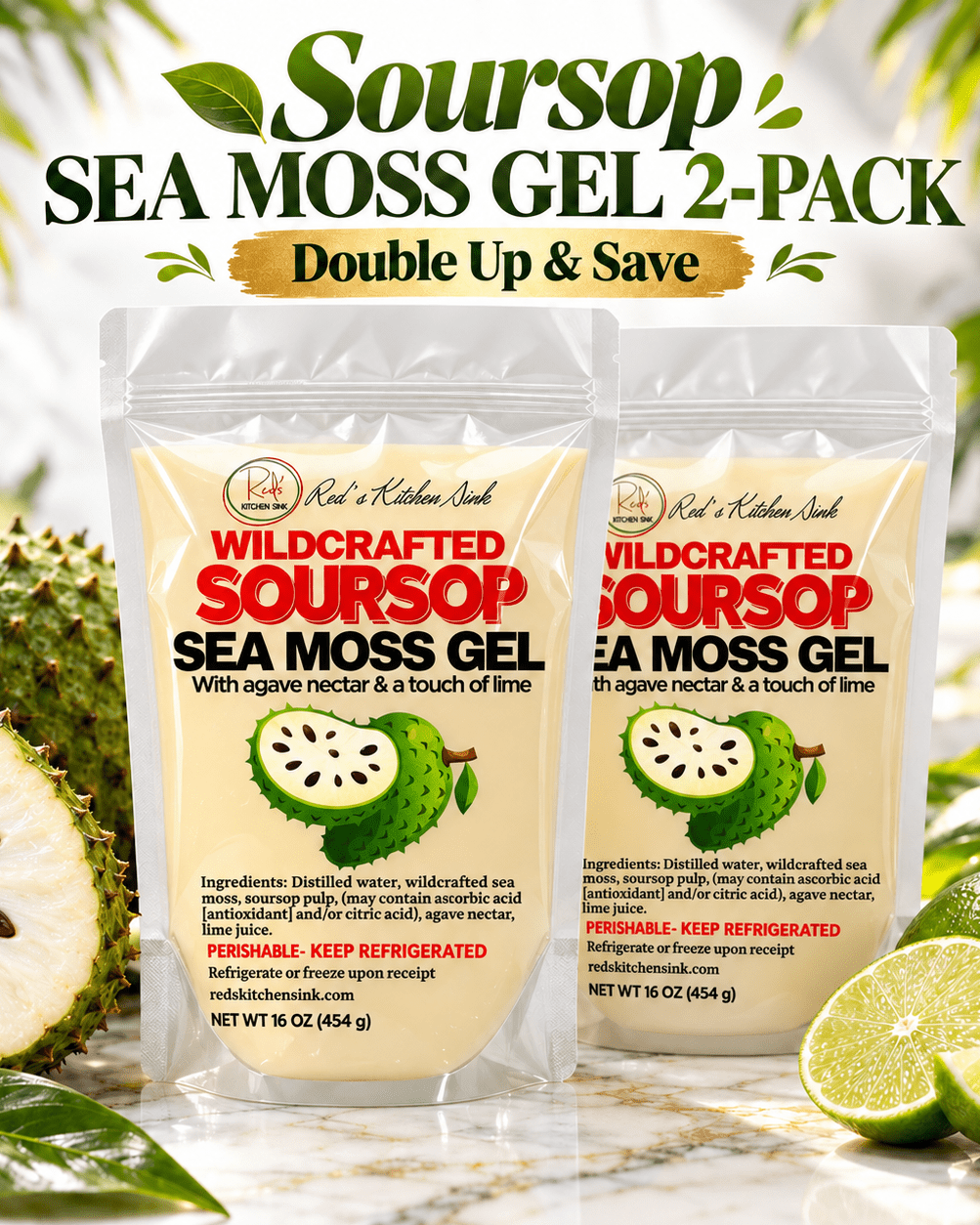 Soursop Sea Moss Gel 2-Pack |Double Up & Save - Red's Kitchen Sink