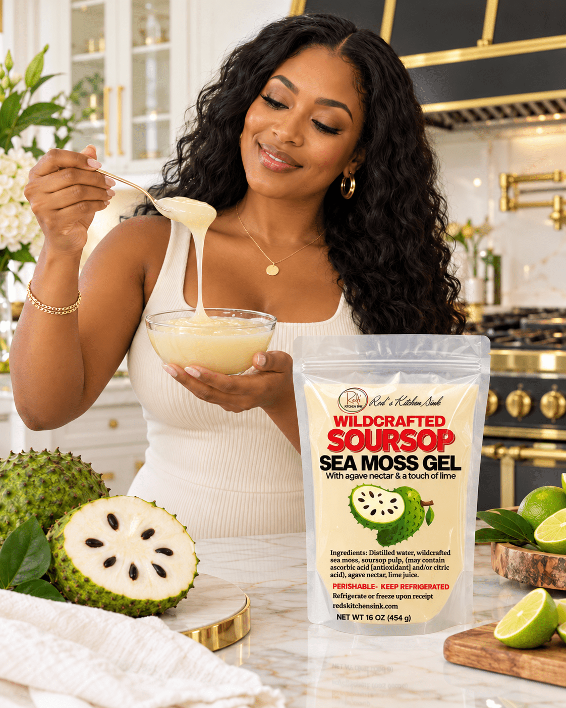 Soursop Sea Moss Gel | Wildcrafted St. Lucia | 16 oz - Red's Kitchen Sink