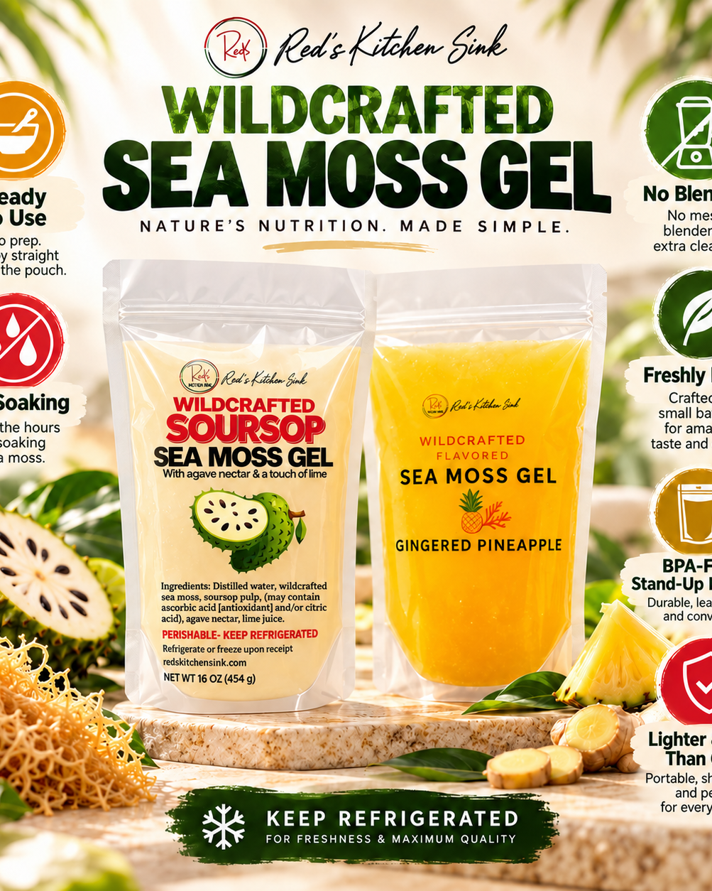Sea Moss Gel Duo | Mix & Match Any 2 from $59.95 - Red's Kitchen Sink