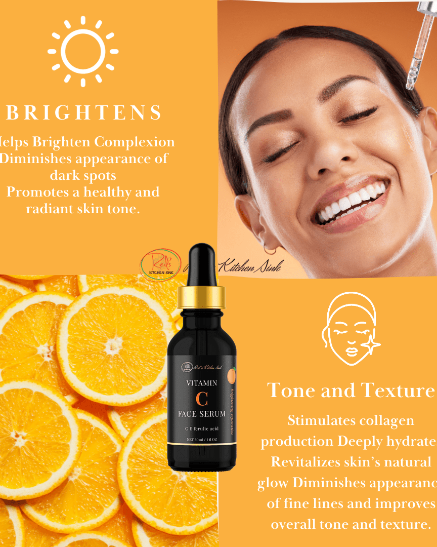 VITAMIN C, E, FERULIC ACID BRIGHTENING SERUM with STEM CELLS - Red's Kitchen Sink