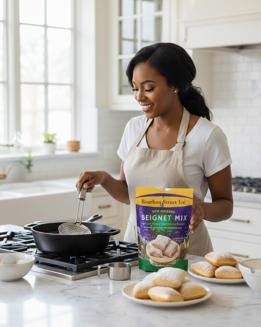New Orleans Beignet Mix – Made with Italian 00 Flour | Bourbon Street Ice - Red's Kitchen Sink