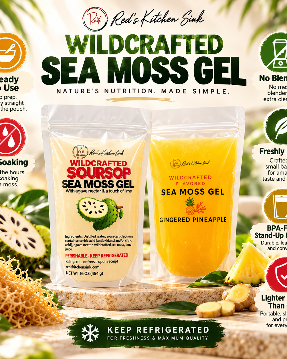Sea Moss Gel Duo | Mix & Match Any 2 from $59.95 - Red's Kitchen Sink