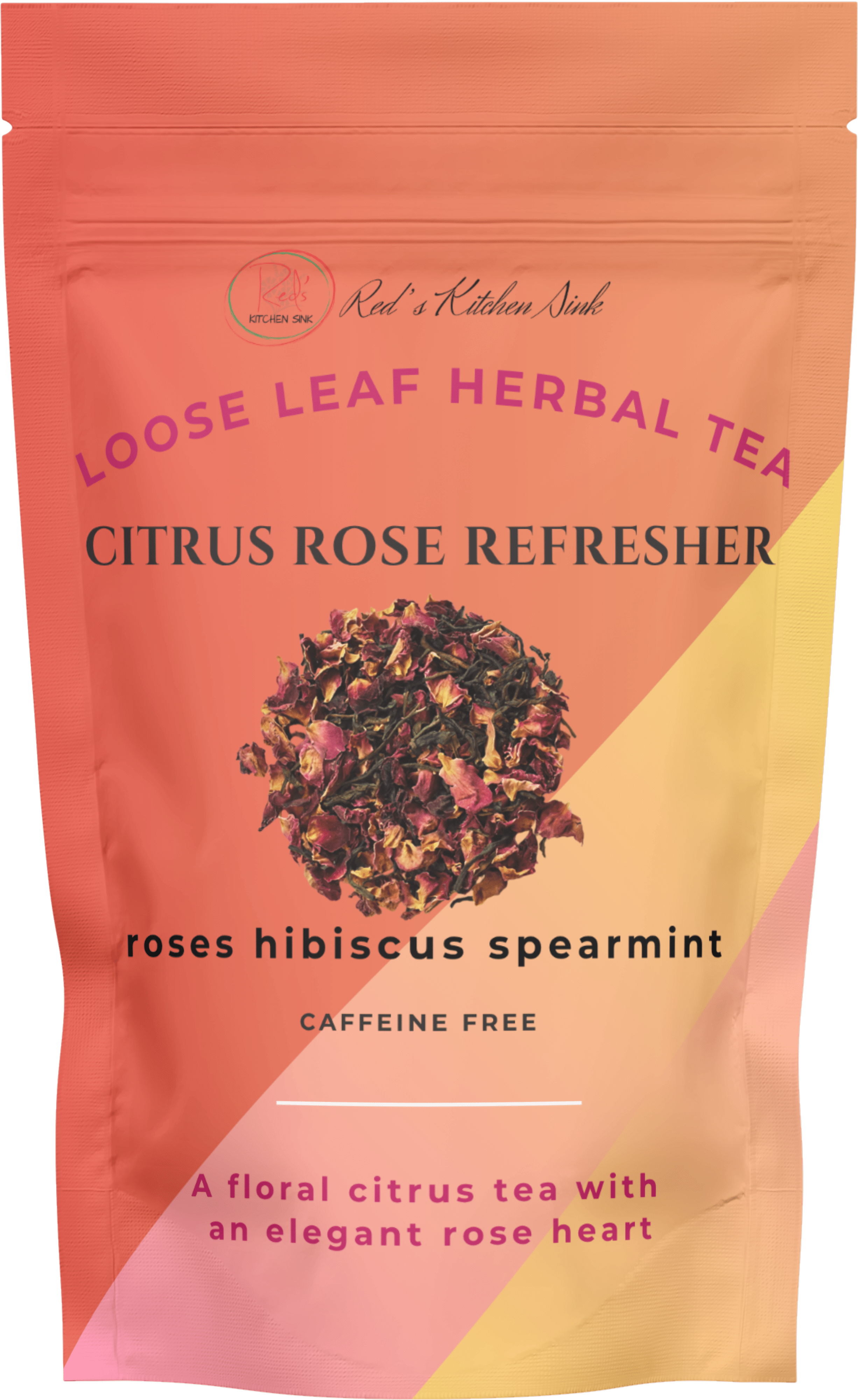 CITRUS ROSE REFRESHER LOOSE LEAF HERBAL TEA – HYDRATING & CAFFEINE FREE - Red's Kitchen Sink