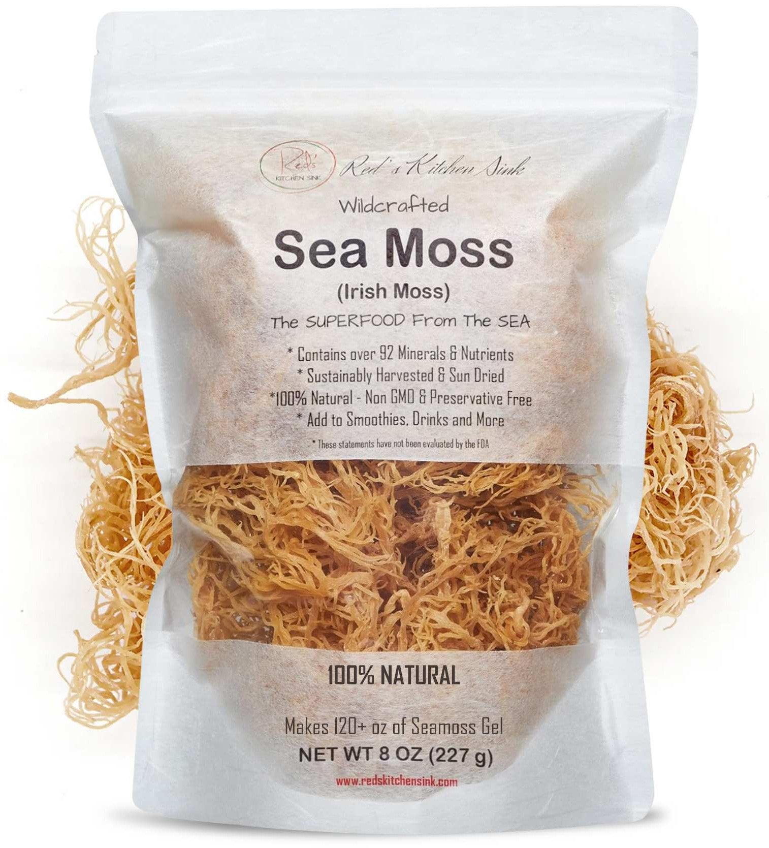 Wildcrafted Raw Irish Sea Moss – Vegan, Sun - Dried & Mineral - Rich - Red's Kitchen Sink
