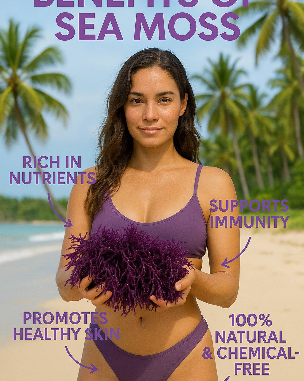 Purple Sea Moss | Irish Moss | Wildcrafted Raw 100% Natural - Red's Kitchen Sink