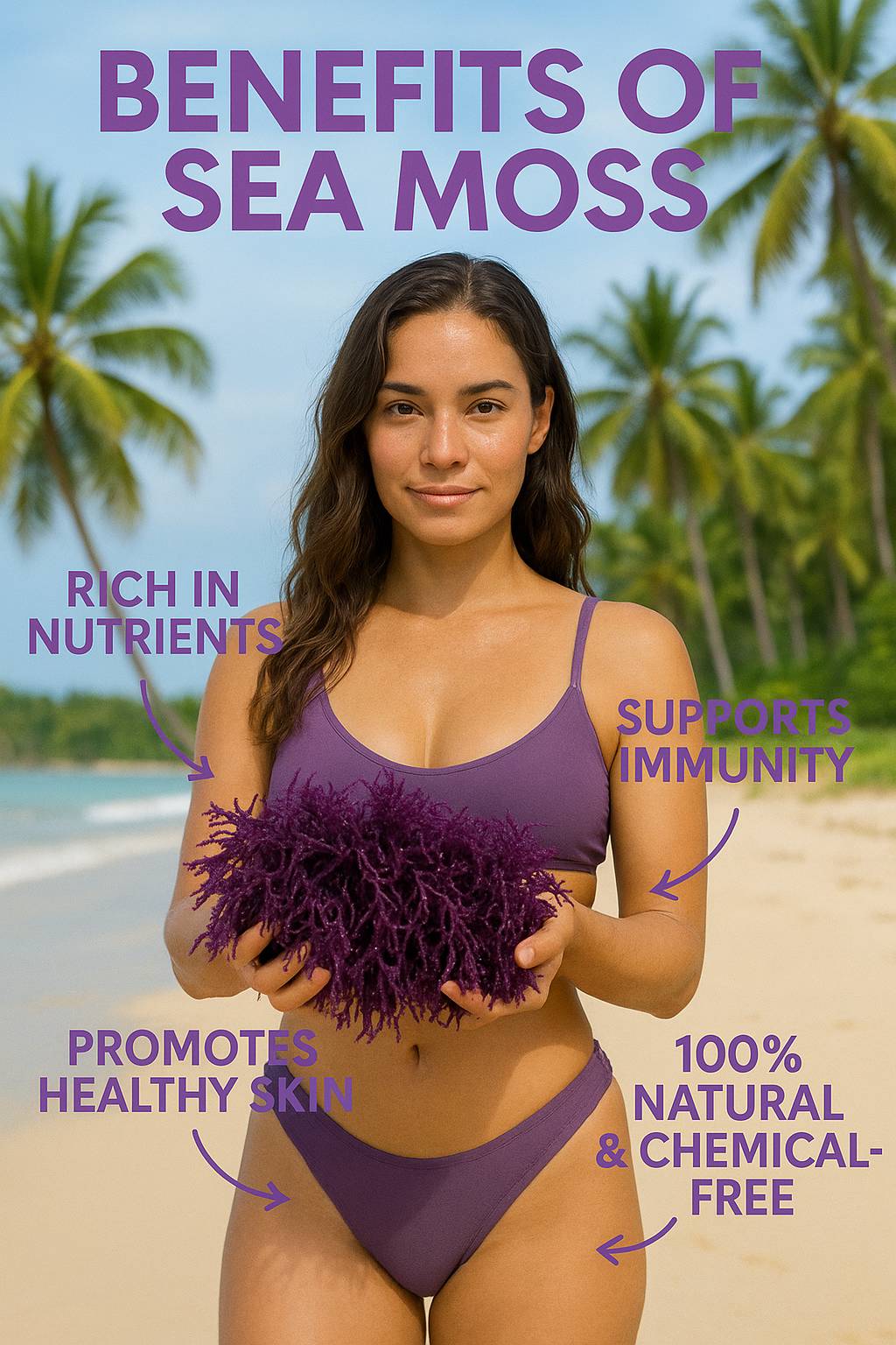 Purple Sea Moss | Irish Moss | Wildcrafted Raw 100% Natural - Red's Kitchen Sink