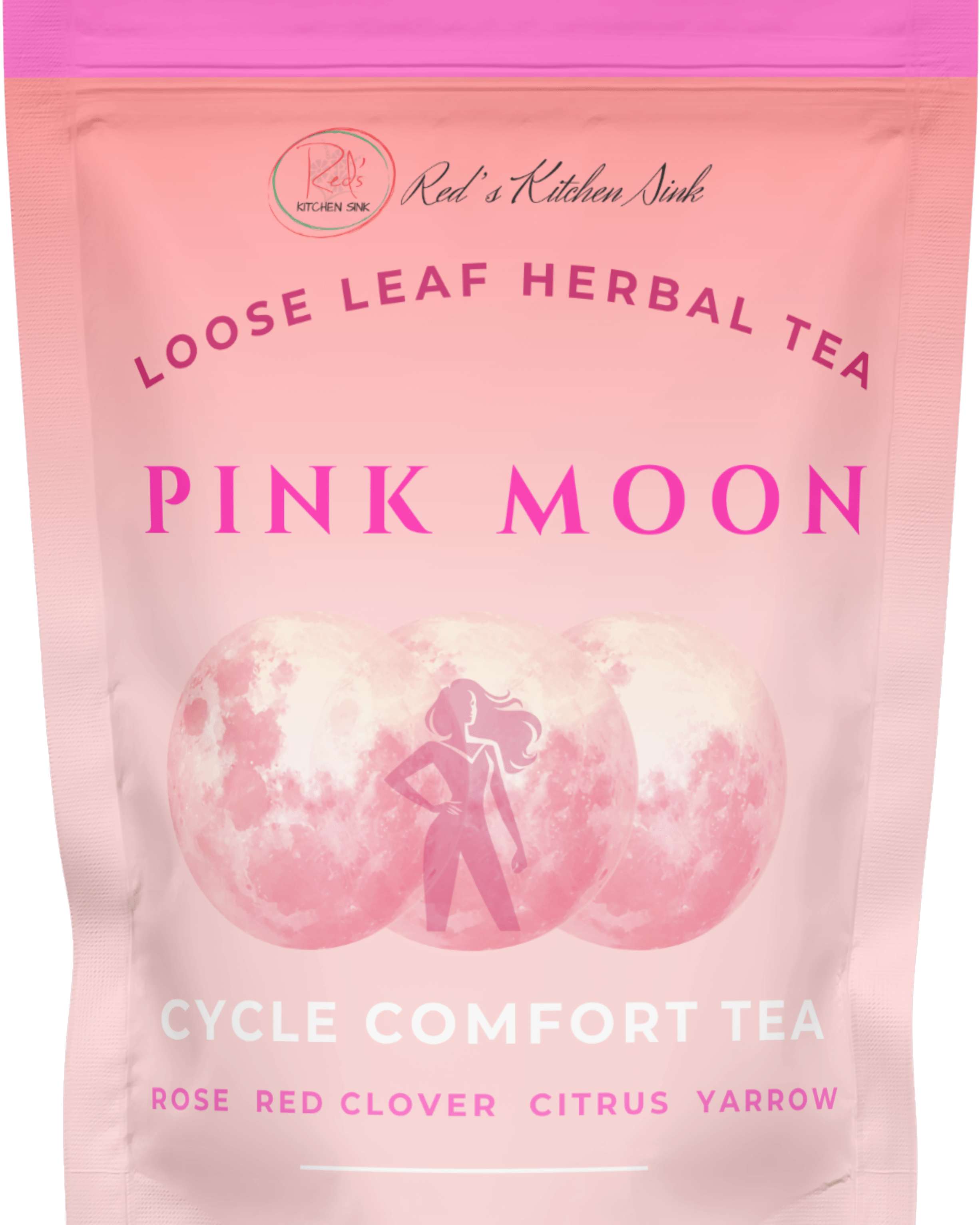 PINK MOON - CYCLE COMFO9RT TEA LOOSE LEAF HERBAL BLEND - Red's Kitchen Sink