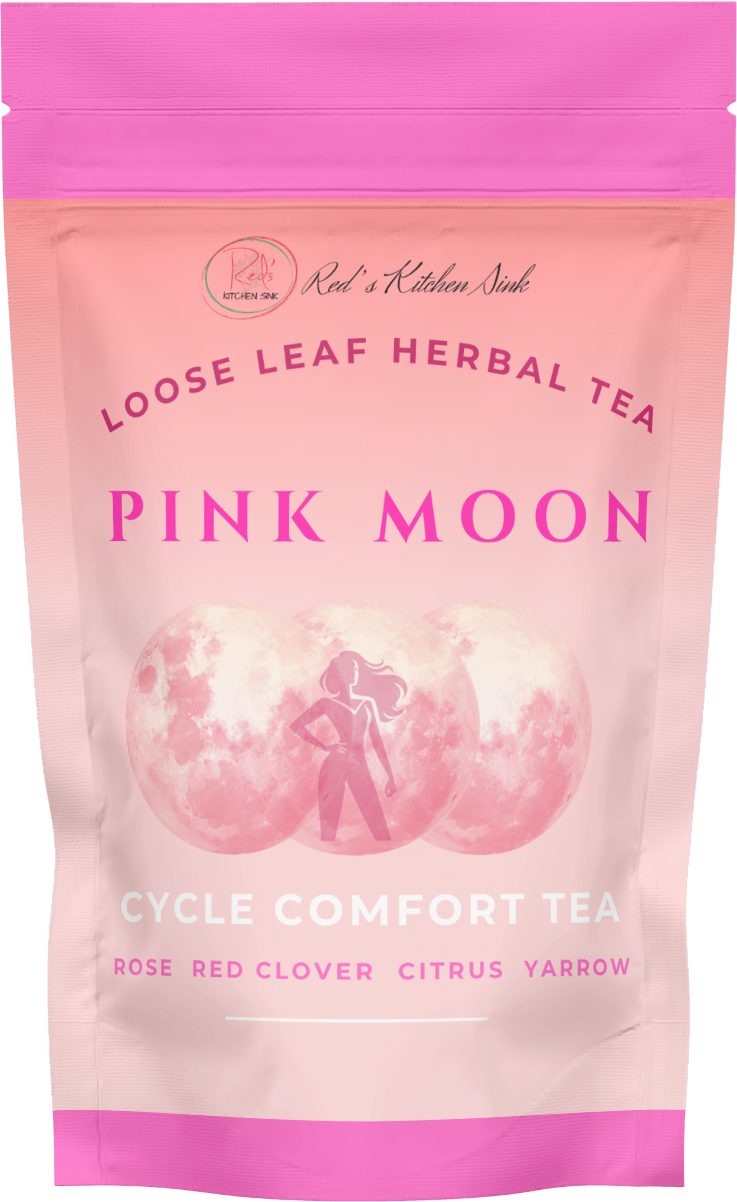 PINK MOON - CYCLE COMFO9RT TEA LOOSE LEAF HERBAL BLEND - Red's Kitchen Sink