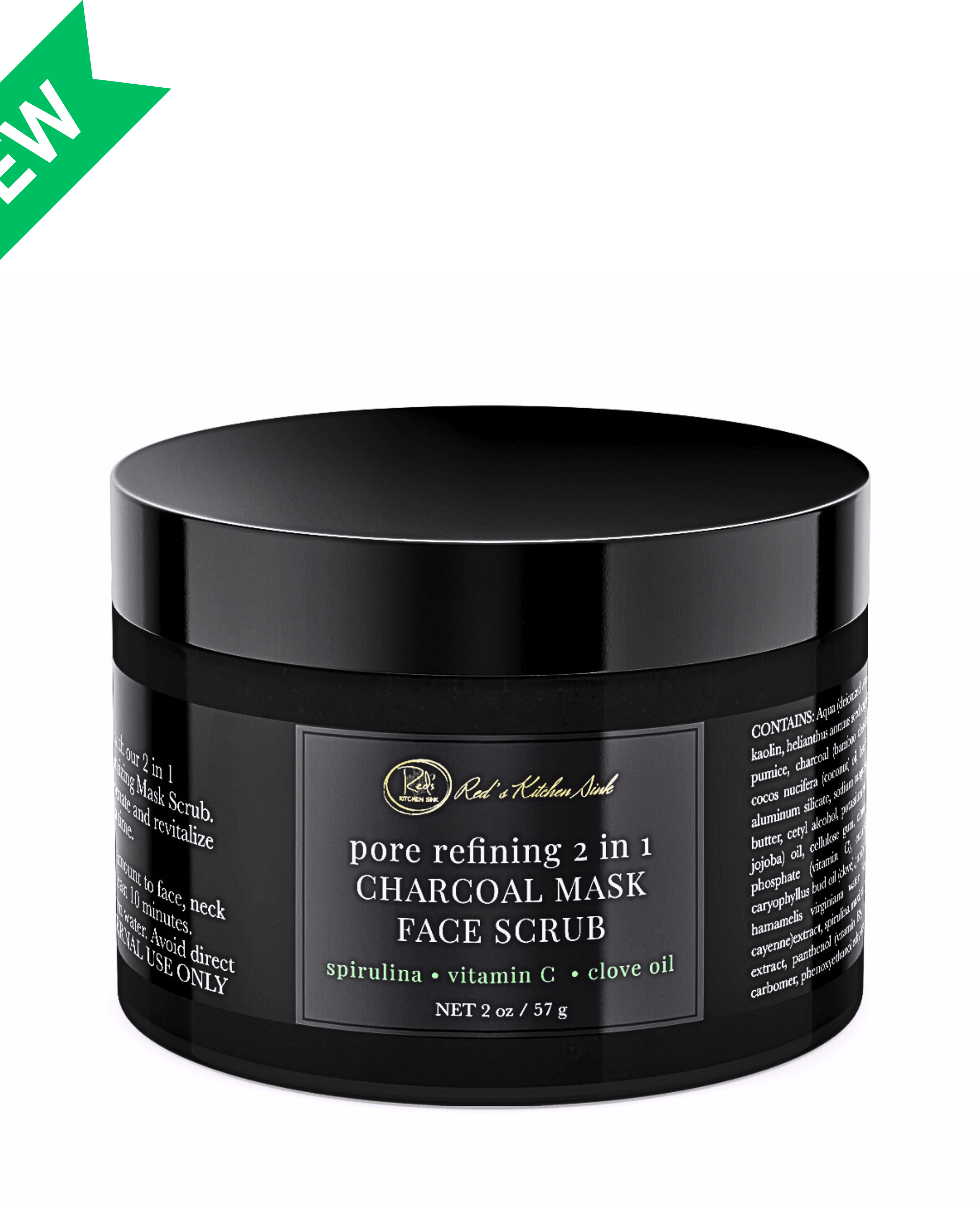 CHARCOAL MASK FACE SCRUB 2 in 1 PORE REFINING - Red's Kitchen Sink