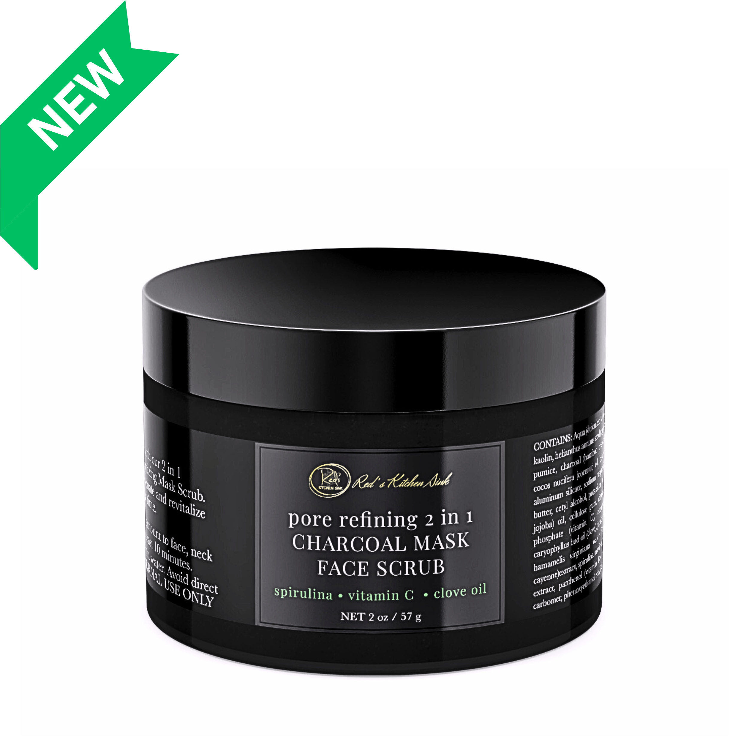 CHARCOAL MASK FACE SCRUB 2 in 1 PORE REFINING - Red's Kitchen Sink