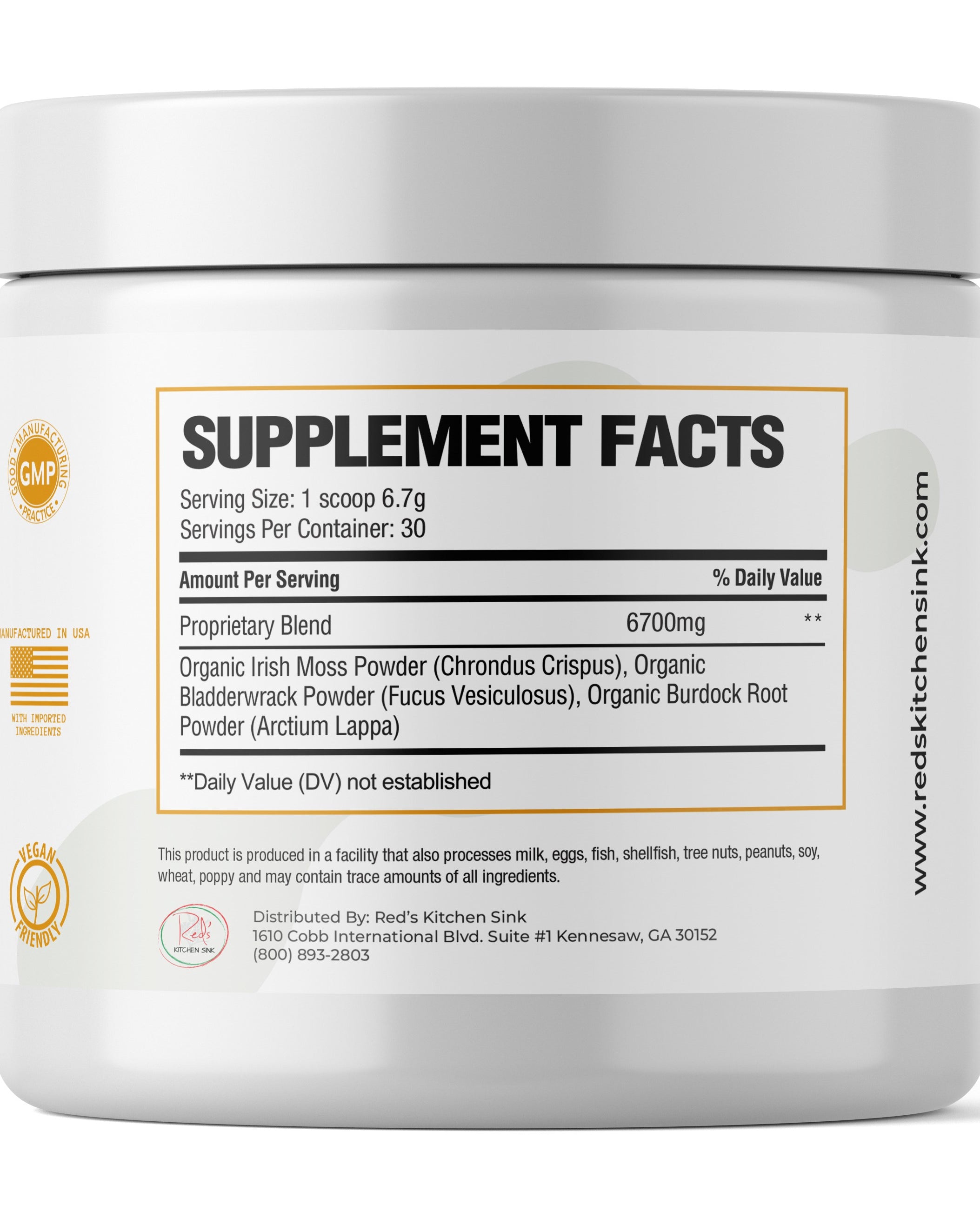 Cell Fuel 102: Organic Sea Moss, Bladderwrack & Burdock Root Herbal Blend - Red's Kitchen Sink