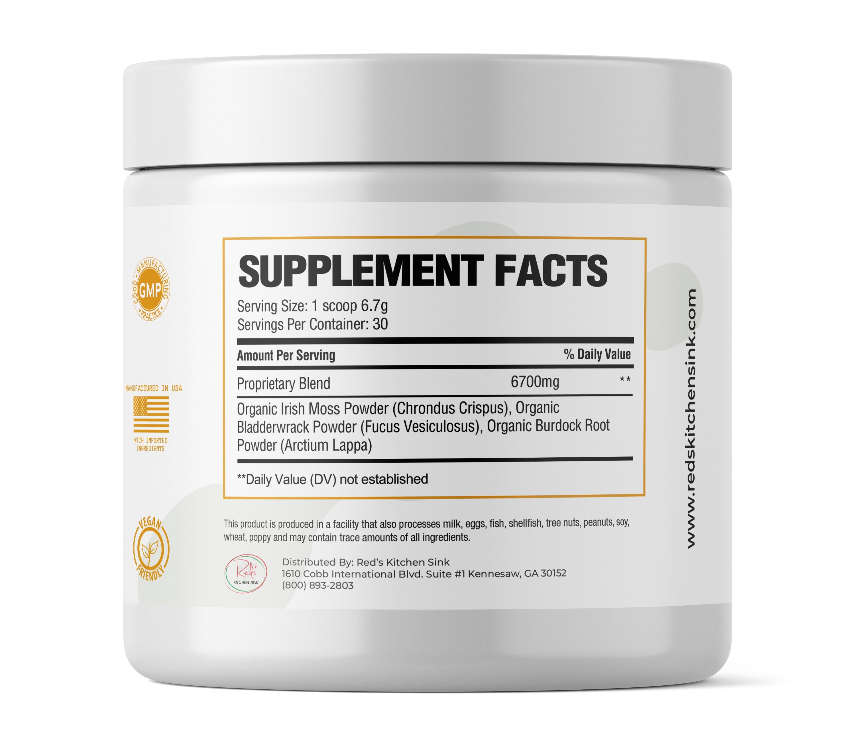 Cell Fuel 102: Organic Sea Moss, Bladderwrack & Burdock Root Herbal Blend - Red's Kitchen Sink