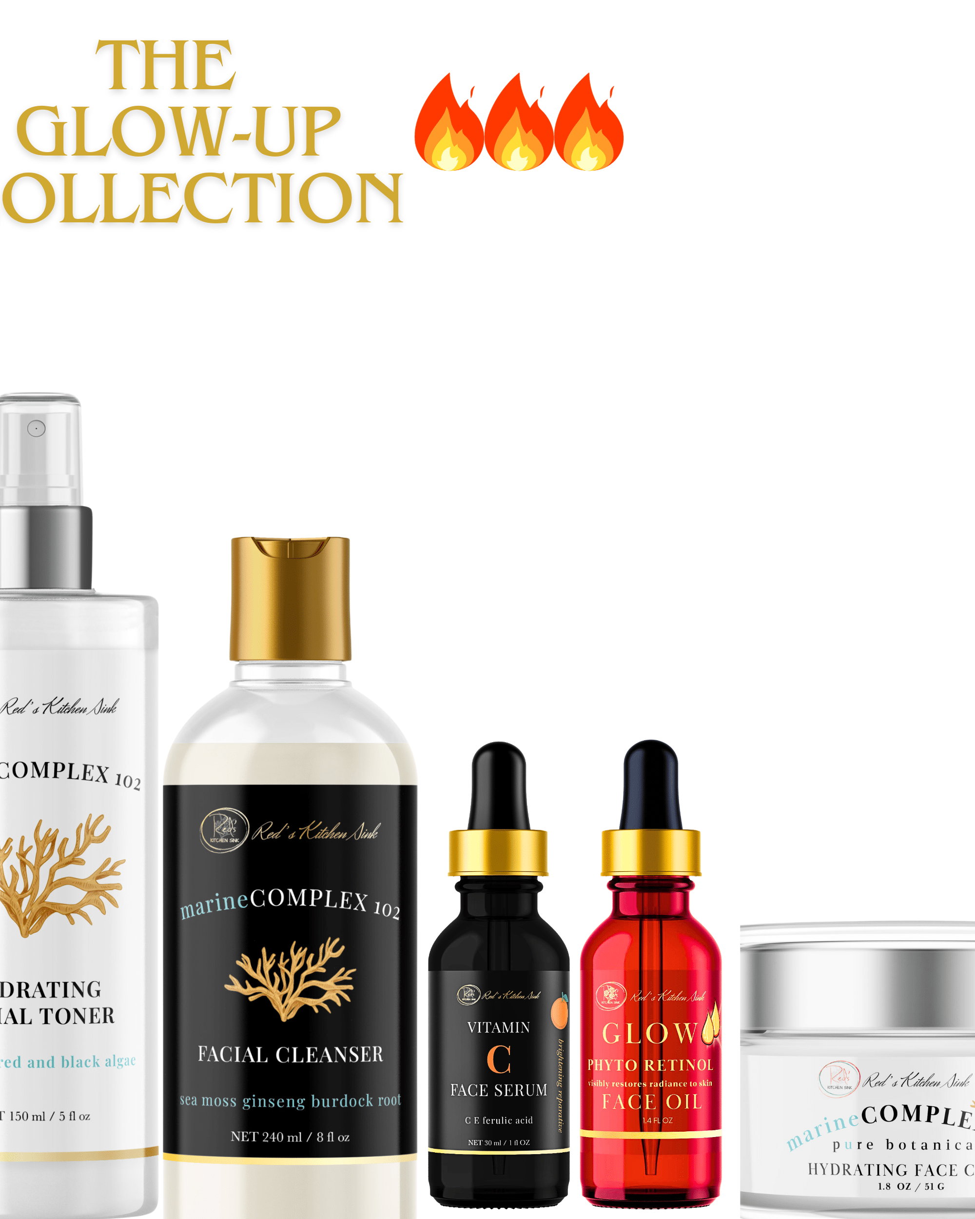 GLOW - UP COLLECTION REVITALIZING SKINCARE with SEA MOSS - Red's Kitchen Sink