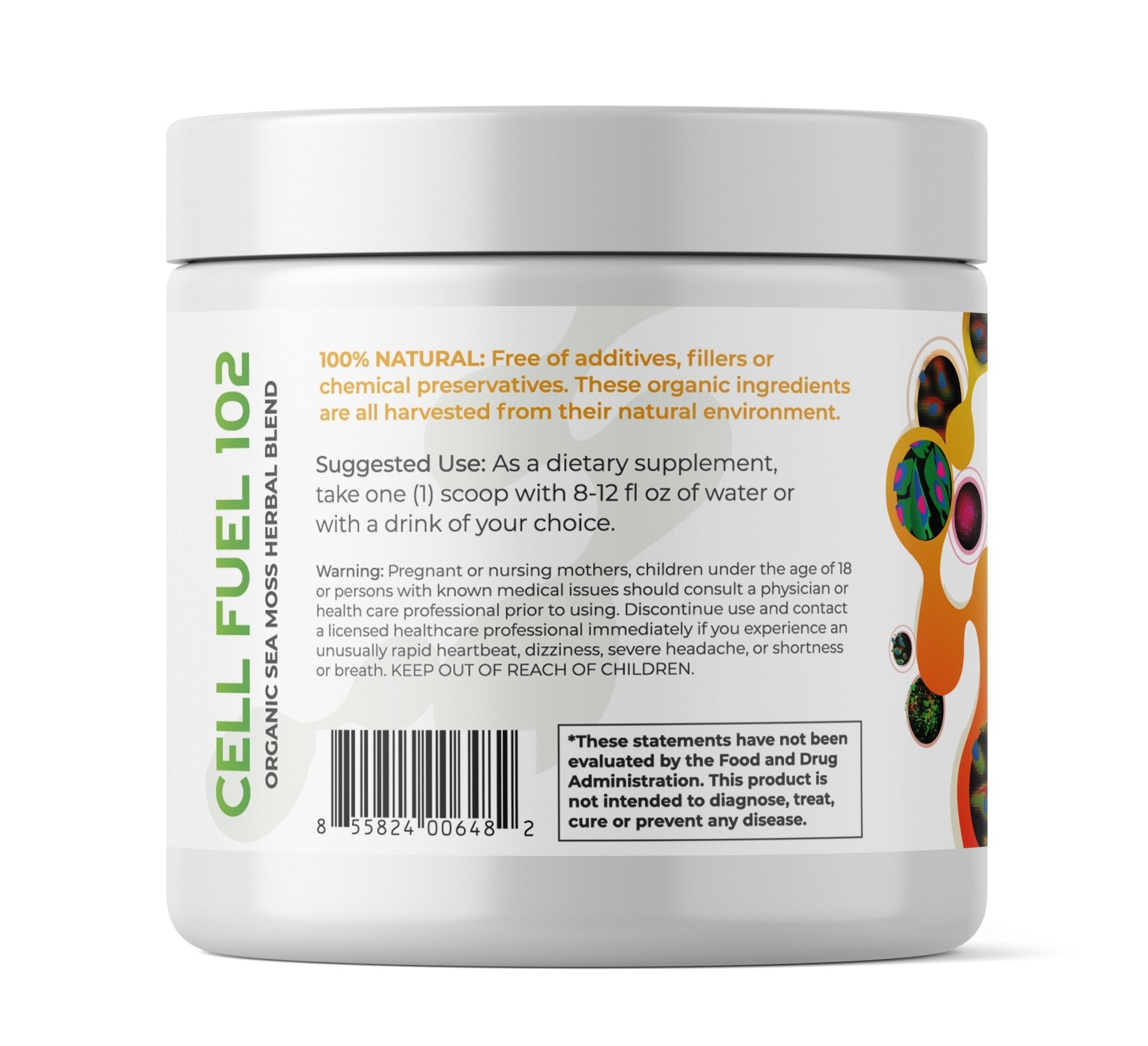 Bulk Cell Fuel 102: Organic Sea Moss / Irish Moss Powder Herbal Blend with Bladderwrack & Burdock Root - Red's Kitchen Sink