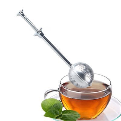Stainless Steel Push Type Retractable Tall Tea Strainer Teaspoon - Red's Kitchen Sink