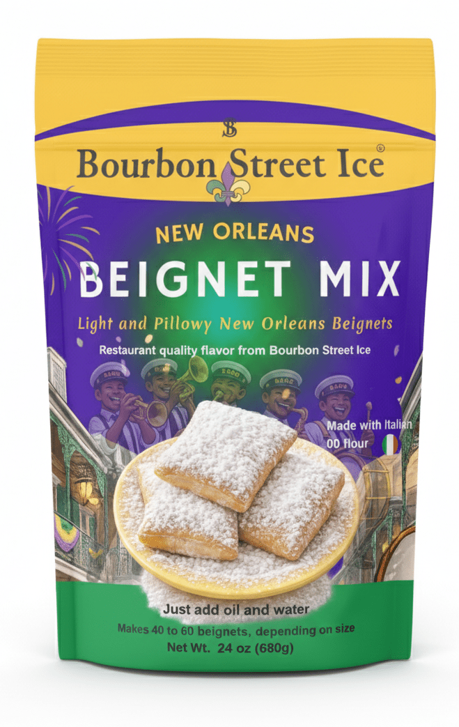 New Orleans Beignet Mix – Made with Italian 00 Flour | Bourbon Street Ice - Red's Kitchen Sink