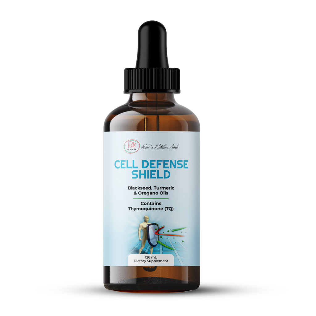 CELL DEFENSE SHIELD | BLACK SEED OREGANO TURMERIC BLEND - Red's Kitchen Sink