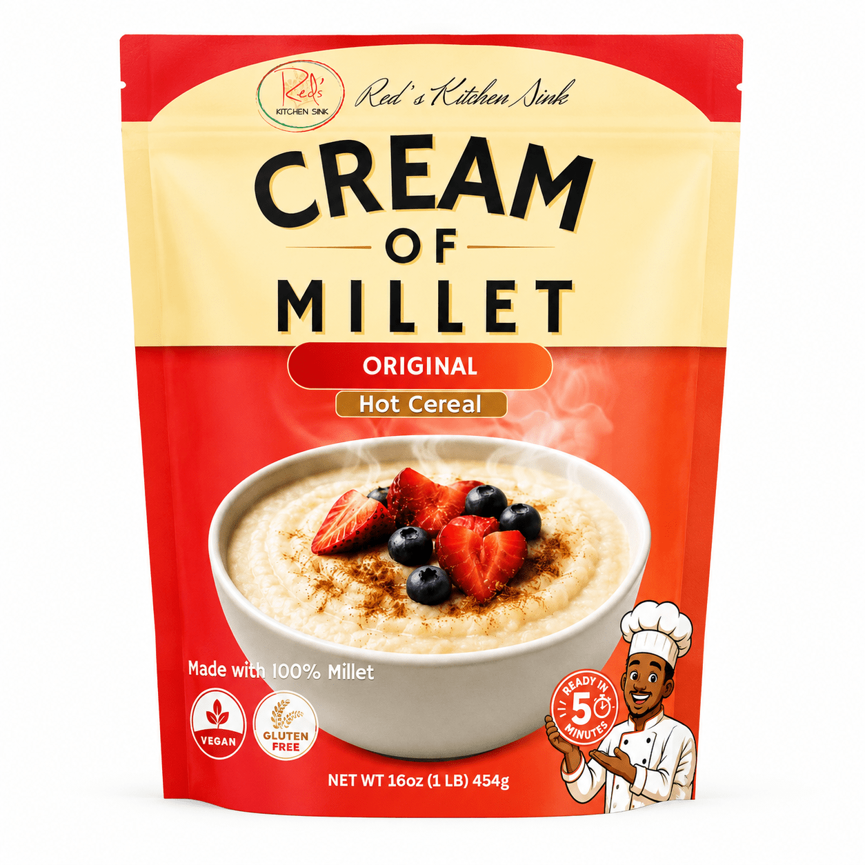 Cream of Millet Hot Cereal | 100% Millet | Gluten-Free | Ready in 5 Minutes - Red's Kitchen Sink