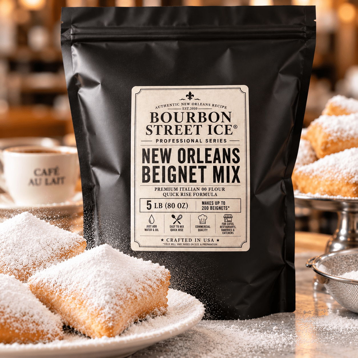 Bourbon Street Ice™ Professional Series New Orleans Beignet Mix | 5 lb Foodservice - Red's Kitchen Sink