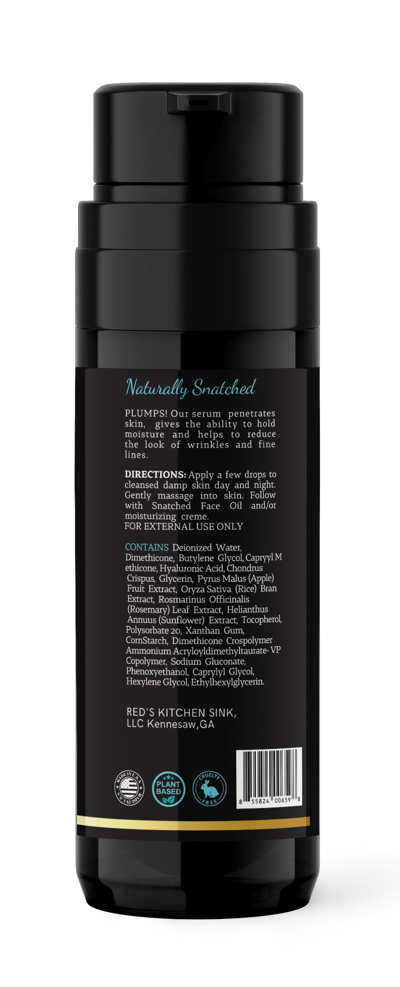 Hyaluronic Acid Cloud Serum | Naturally Snatched | Marine Algae Infused - Red's Kitchen Sink