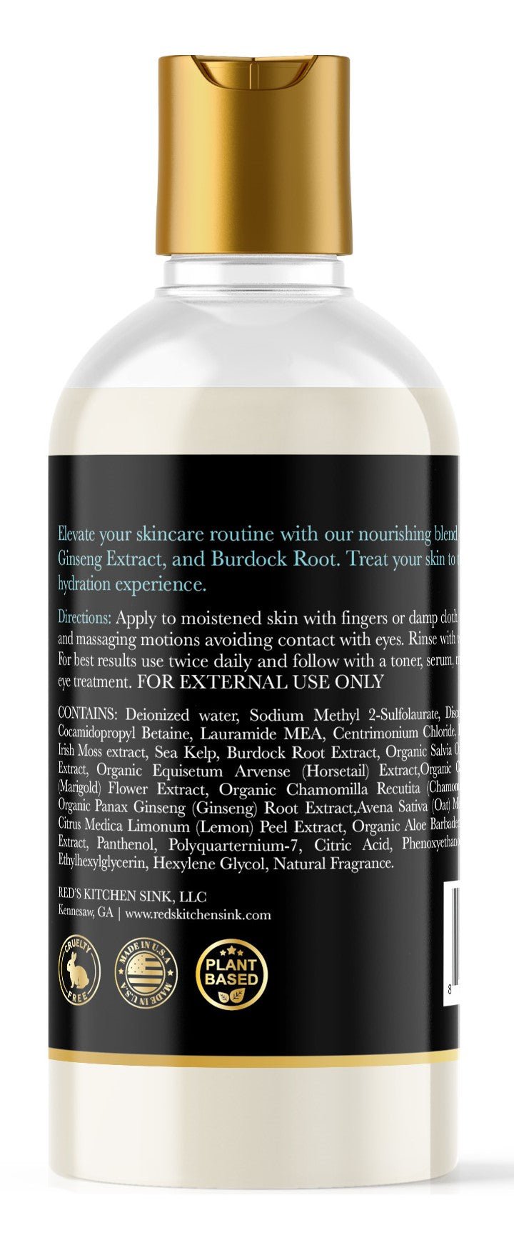 MARINE COMPLEX 102 FACIAL CLEANSER with SEA MOSS, GINSENG BURDOCK ROOT - Red's Kitchen Sink