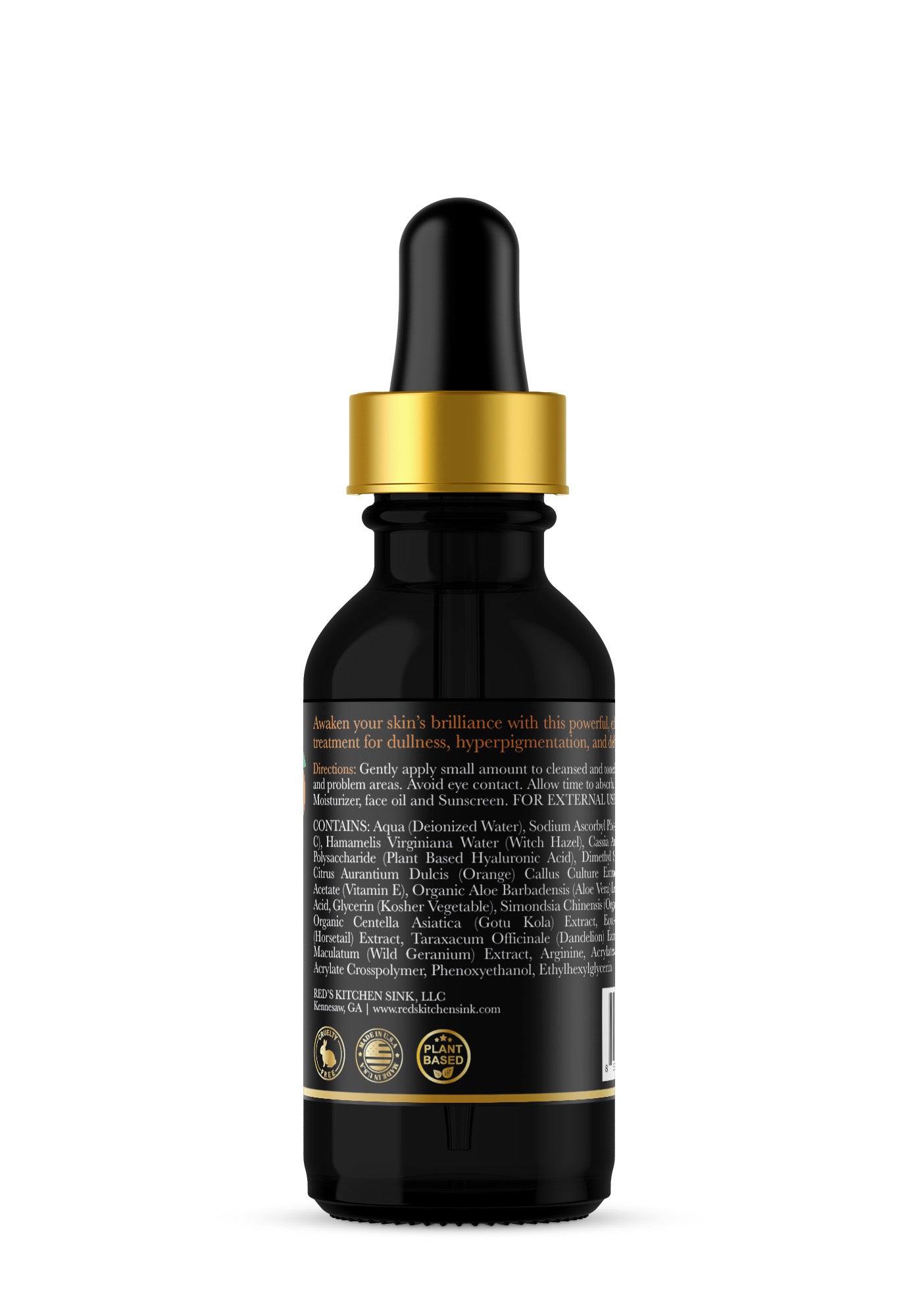 VITAMIN C, E & FERULIC ACID BRIGHTENING SERUM with Plant Stem Cells - Red's Kitchen Sink