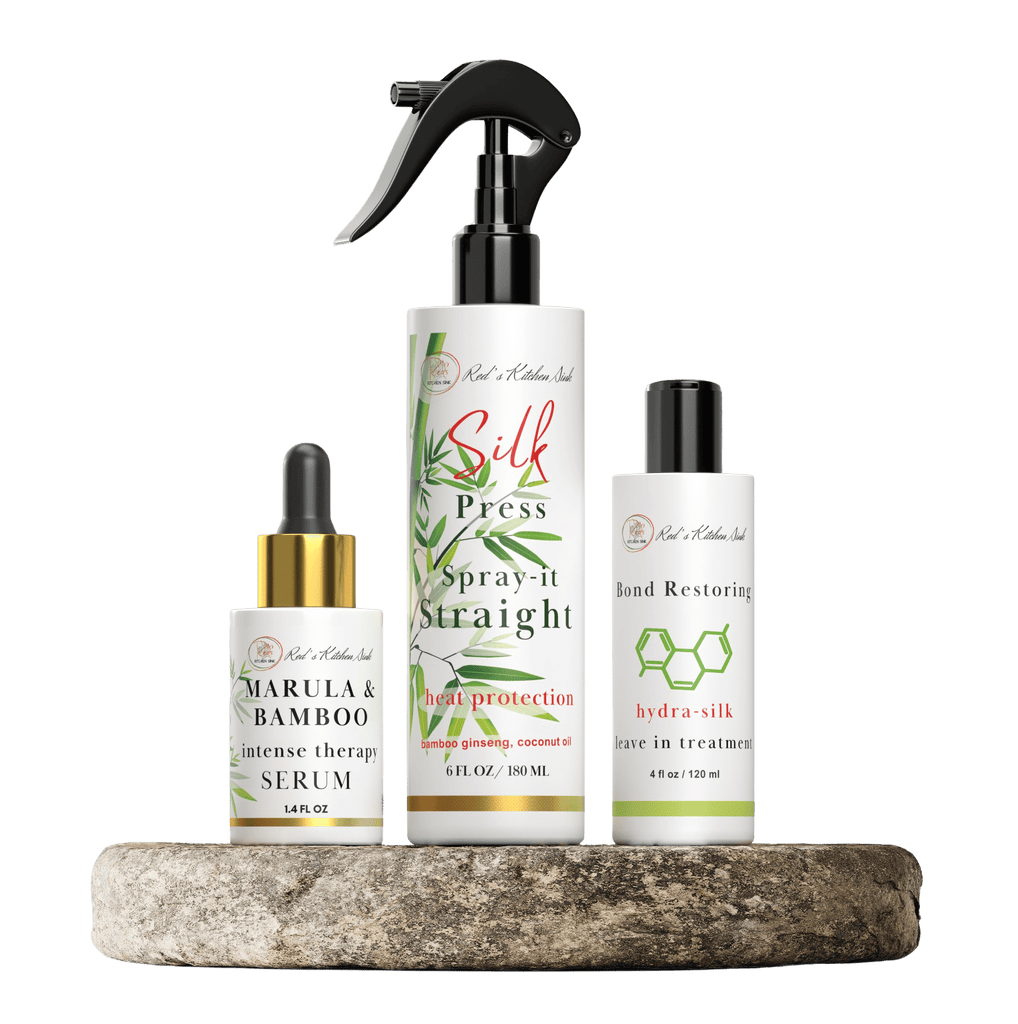 Silk Press Thermal Straightening Kit | 3 - Piece Heat Protection System - Red's Kitchen Sink