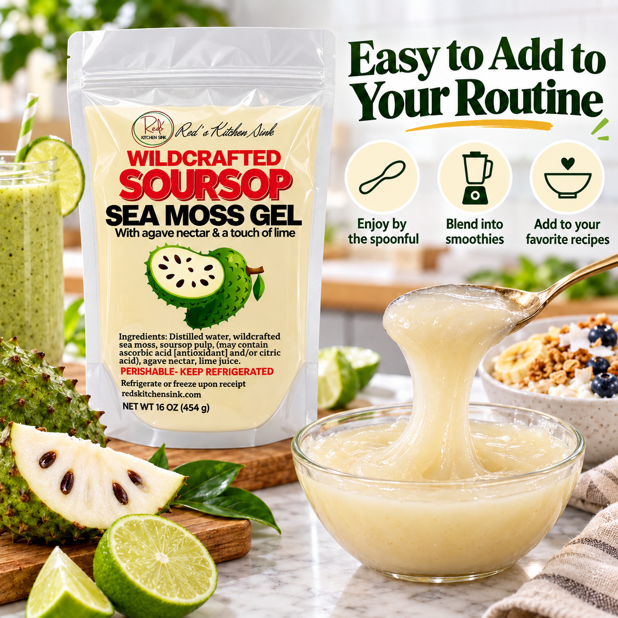 Soursop Sea Moss Gel 2-Pack |Double Up & Save - Red's Kitchen Sink