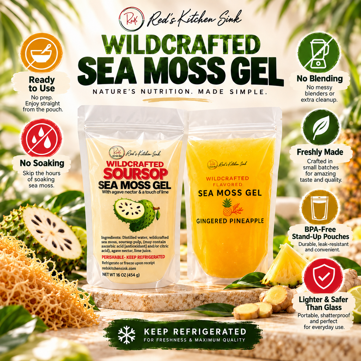 Sea Moss Gel Duo | Mix & Match Any 2 from $59.95 - Red's Kitchen Sink