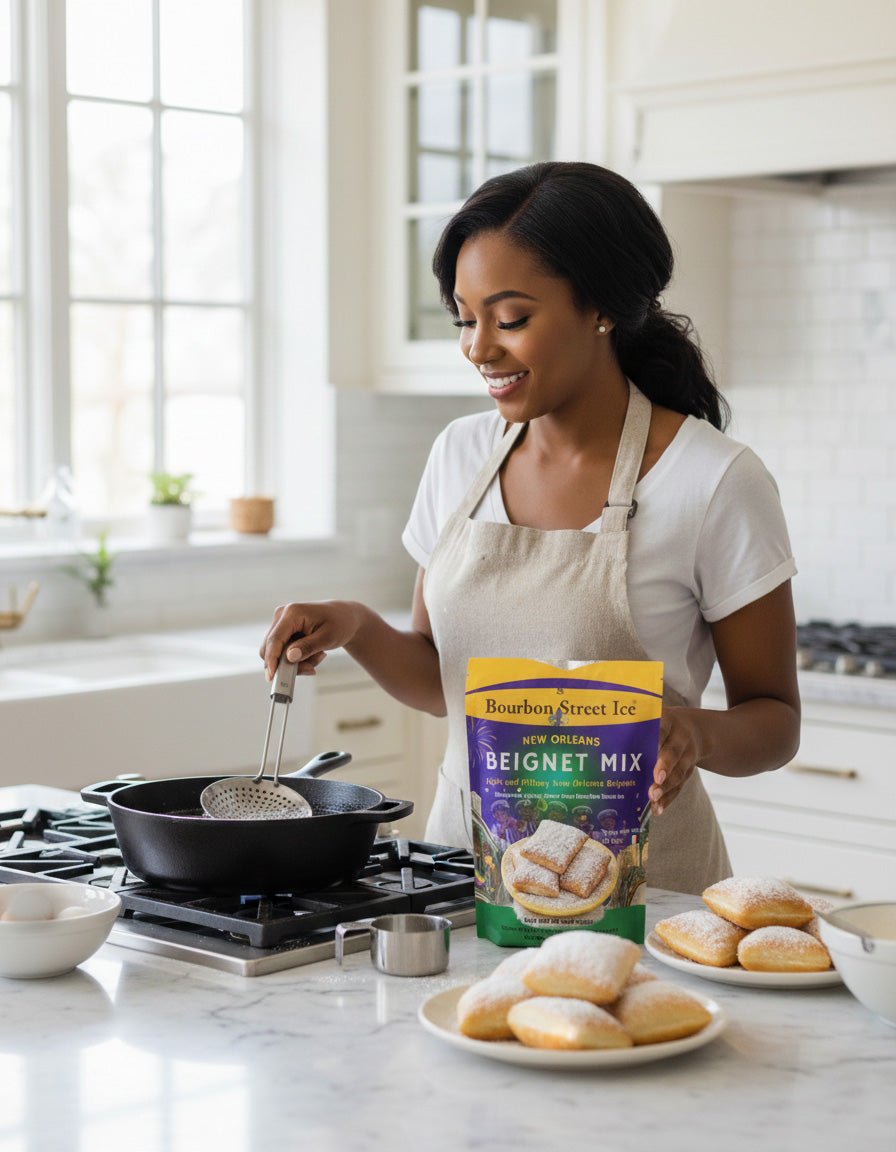 New Orleans Beignet Mix – Made with Italian 00 Flour | Bourbon Street Ice - Red's Kitchen Sink