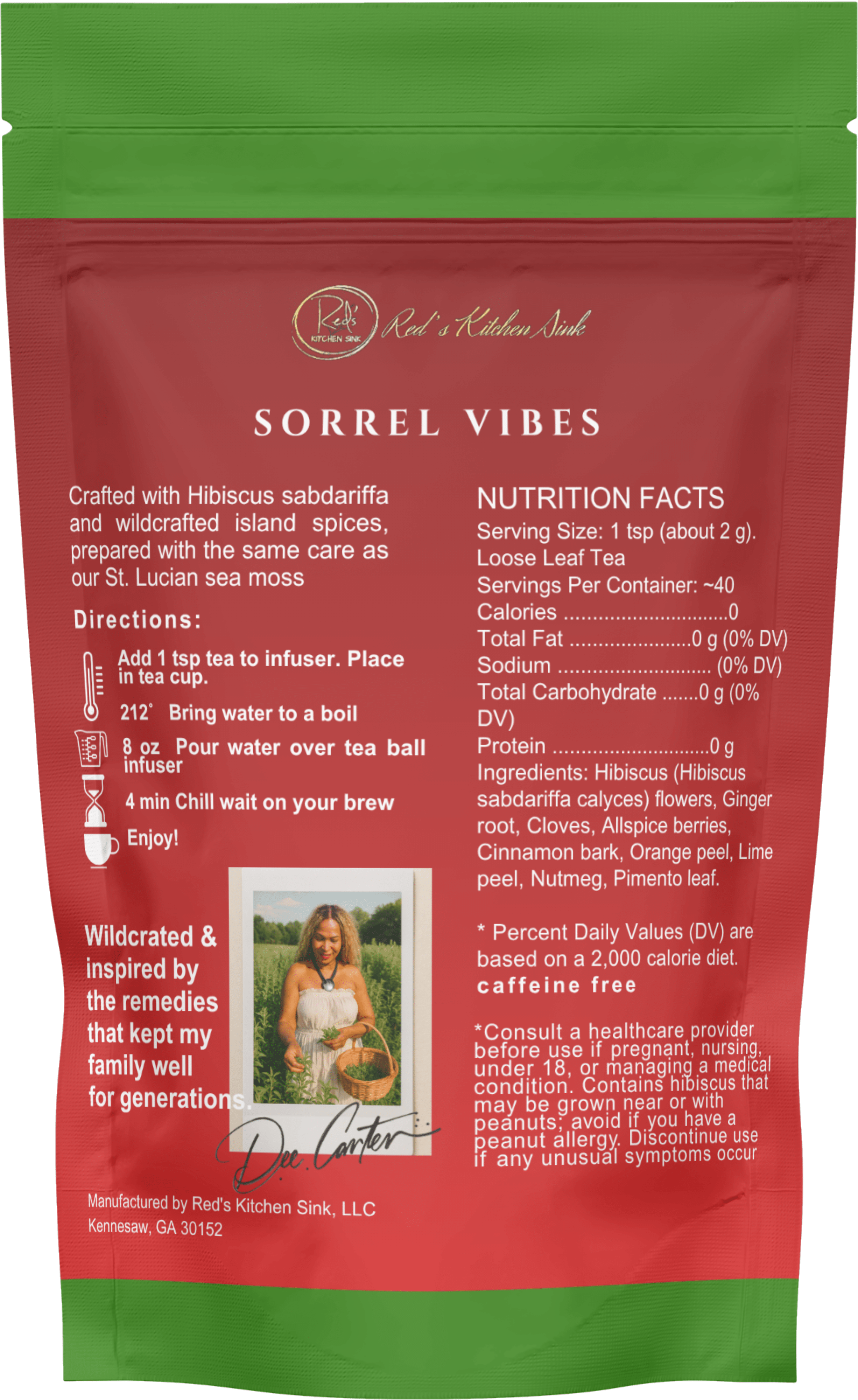 SORREL VIBES LOOSE LEAF HERBAL TEA - Red's Kitchen Sink