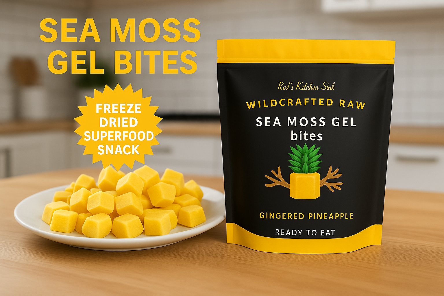 Sea Moss Gel Bites – Freeze - Dried Superfood Snack | Ready to Eat - Red's Kitchen Sink