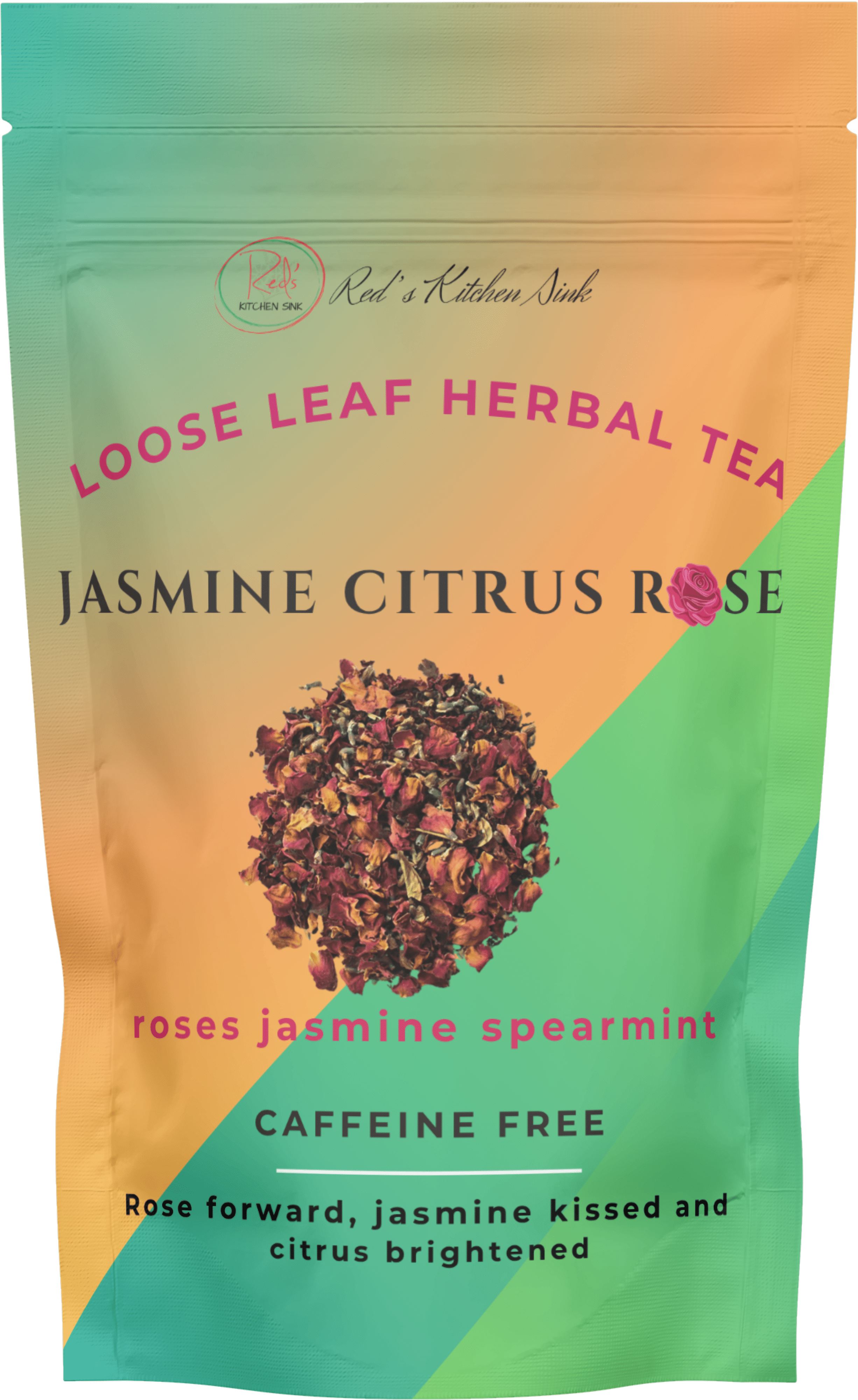 JASMINE CITRUS ROSE LOOSE LEAF HERBAL TEA - Red's Kitchen Sink