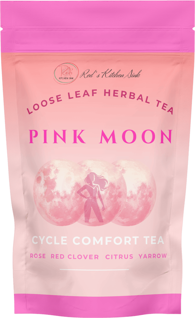 PINK MOON - CYCLE COMFO9RT TEA LOOSE LEAF HERBAL BLEND - Red's Kitchen Sink