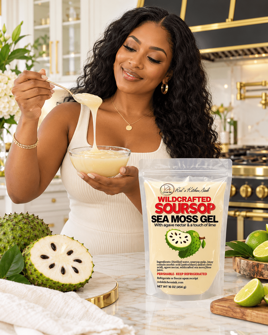 Soursop Sea Moss Gel | Wildcrafted St. Lucia | 16 oz - Red's Kitchen Sink